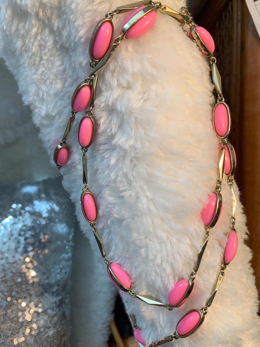 J.Crew Pink Beaded Long Necklace